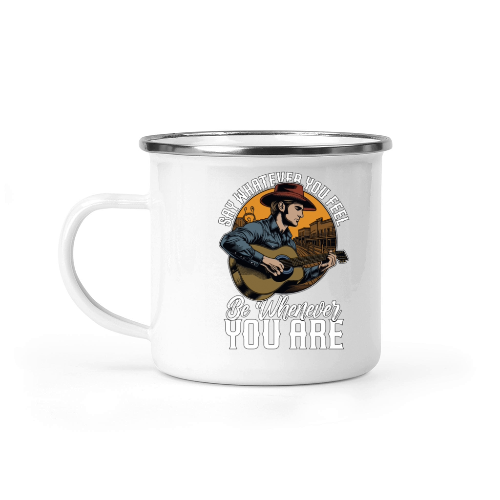Folk Music Say Whatever You Feel Bluegrass Band Camping Mug