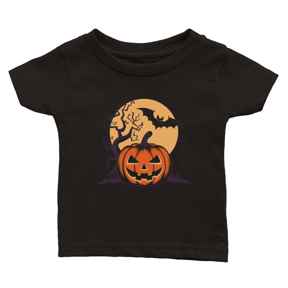 Vintage Pumpkin Scene Halloween Classic T-Shirt Classic Baby Crewneck T-shirt