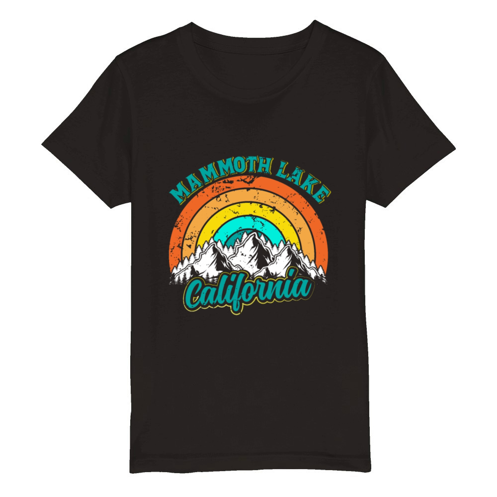CALIFORNIA MAMMOTH LAKES Vintage California Fan Organic Kids Crewneck T-shirt
