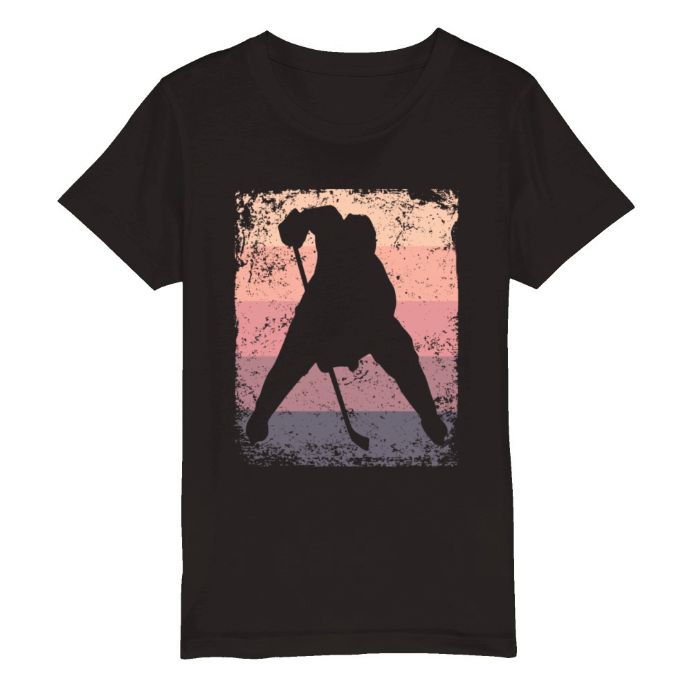 Ice Hockey Player Vintage Ice Hockey Organic Kids Crewneck T-shirt