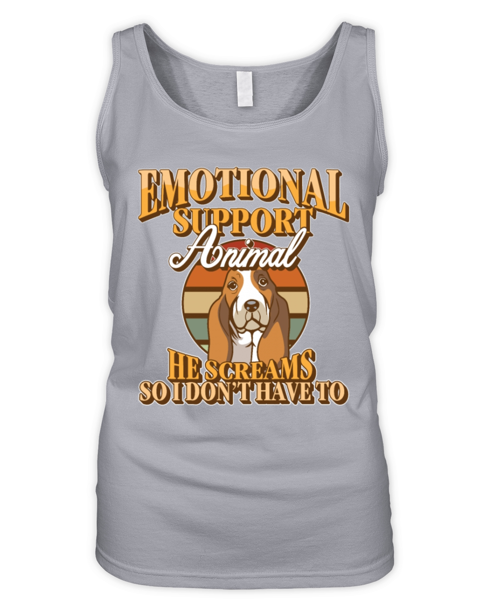 Emotional Support Animal He Screams Basset Hound Organic Women's Tank Top