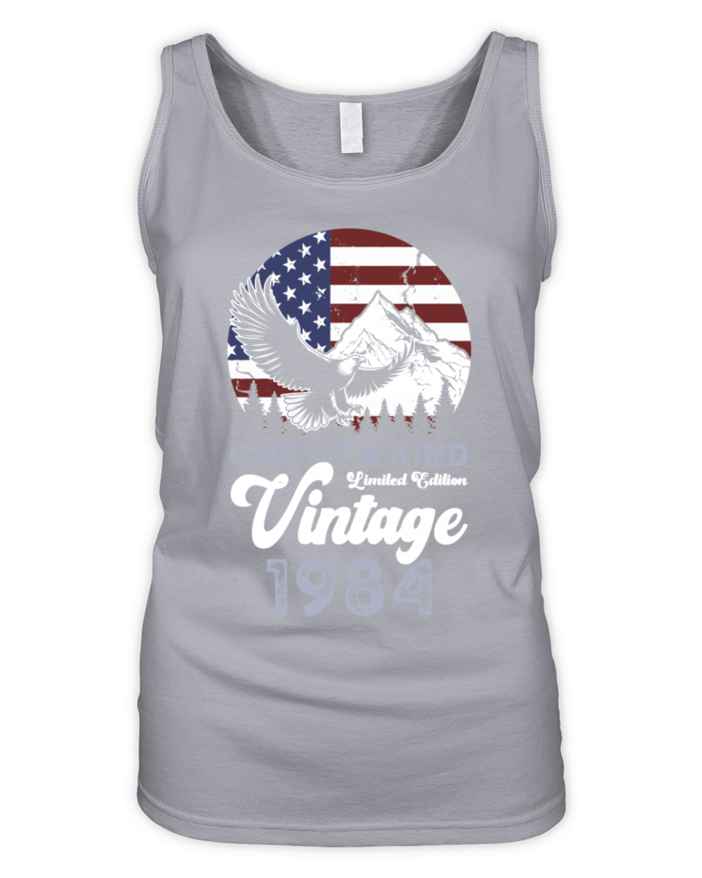 Vintage 1984 Birthday American Flag Organic Women's Tank Top