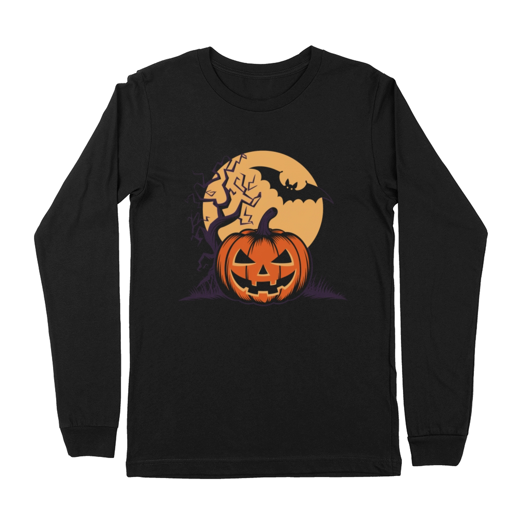 Vintage Pumpkin Scene Halloween Classic T-Shirt Premium Long Sleeve
