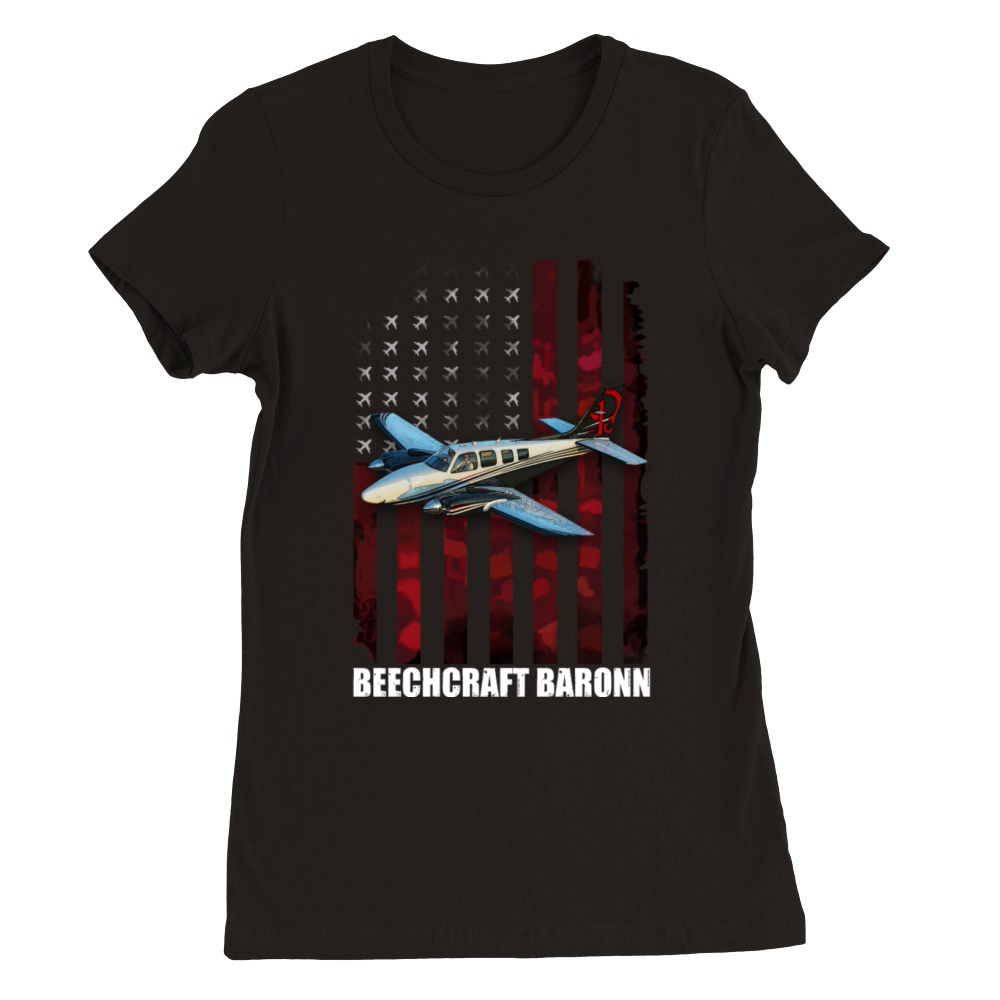 Beechcraft Baron baron aircraft Premium Womens Crewneck T-shirt