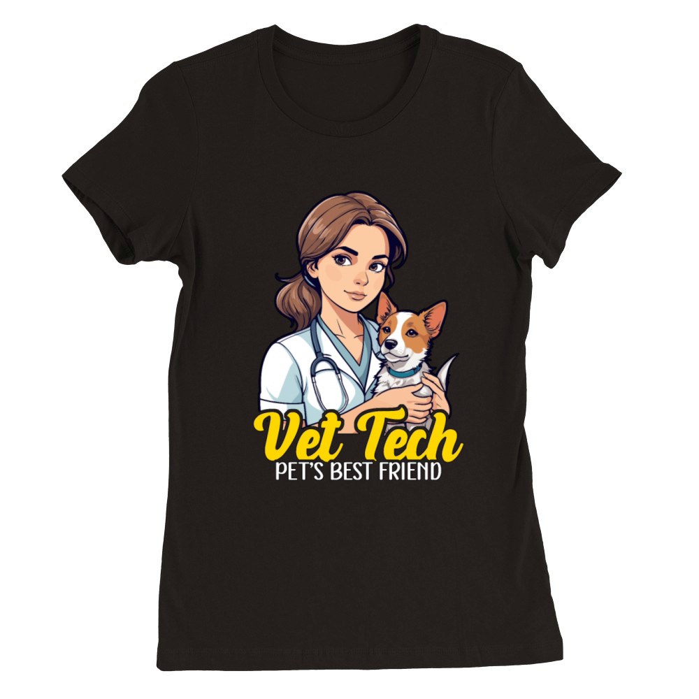 Vet Tech Pets Best Friend Veterinary Practitioner Premium Womens Crewneck T-shirt