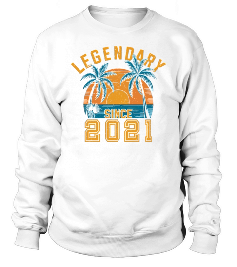 Legendary Since 2021 Birthday Sunset Retro Palm Sweatshirt Unisex