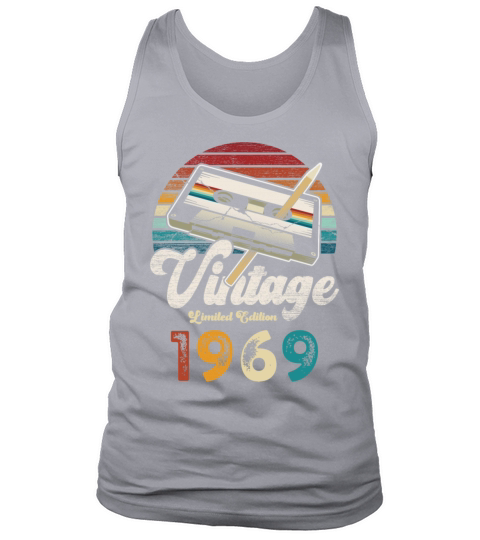 Vintage 1969 Birthday Cassette Pencil Tank Top Unisex
