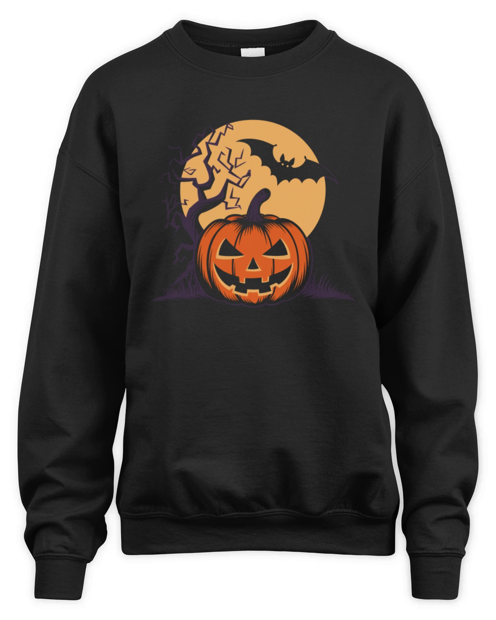 Vintage Pumpkin Scene Halloween Classic T-Shirt Unisex Premium Crewneck Sweatshirt