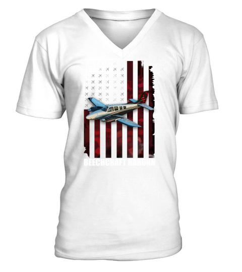 Beechcraft Baron baron aircraft V-Neck T-shirt