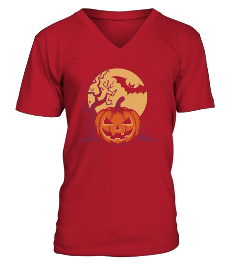 Vintage Pumpkin Scene Halloween Classic T-Shirt V-Neck T-shirt