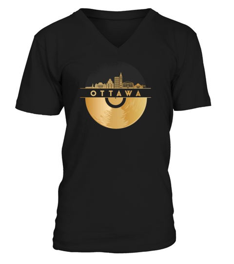 Vinyl-Record-Player Disco-Music V-Neck T-shirt