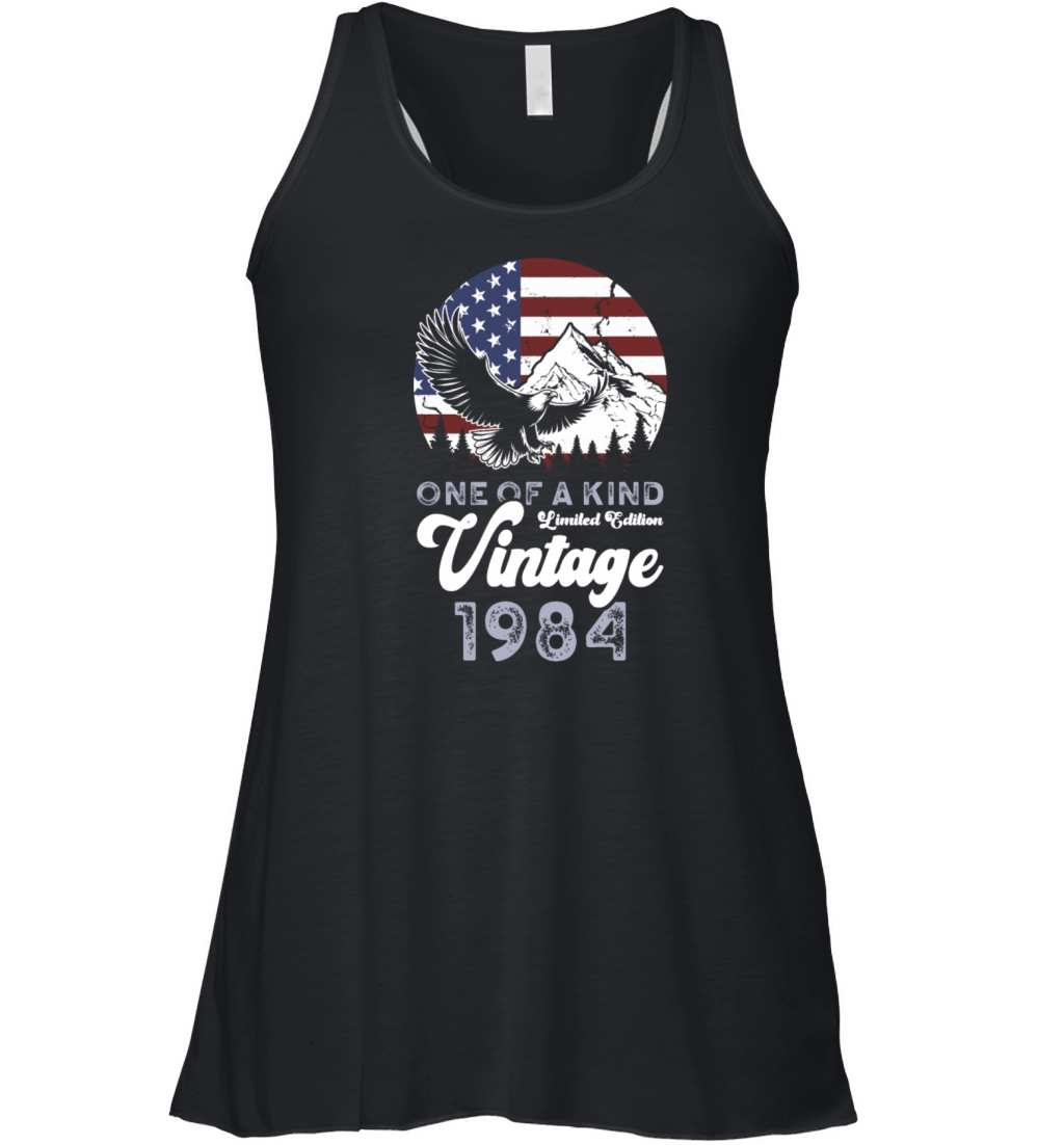 Vintage 1984 Birthday American Flag Women's Flowy Tank Top