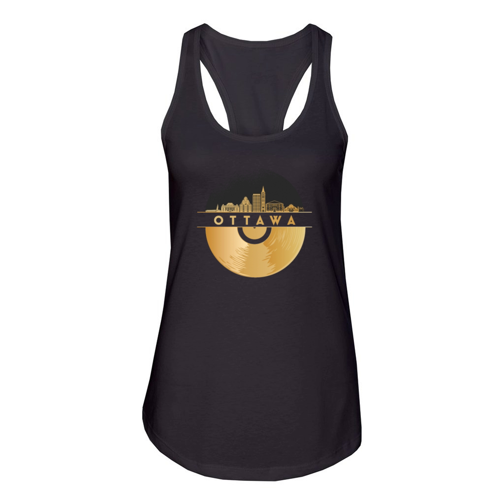 Vinyl-Record-Player Disco-Music Women's Racerback Tank