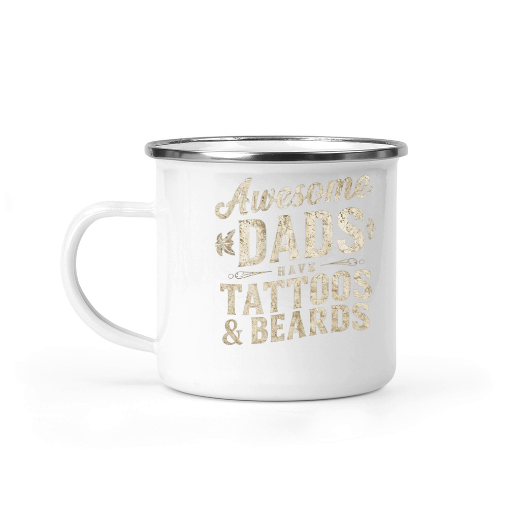 Awesome Dad Have Tattos & Beards Camping Mug