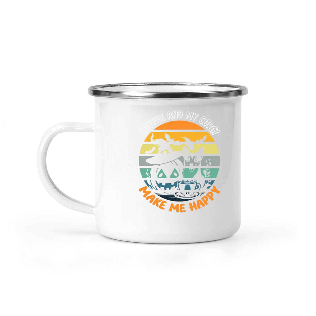 coffee and my corgi make me happy Camping Mug