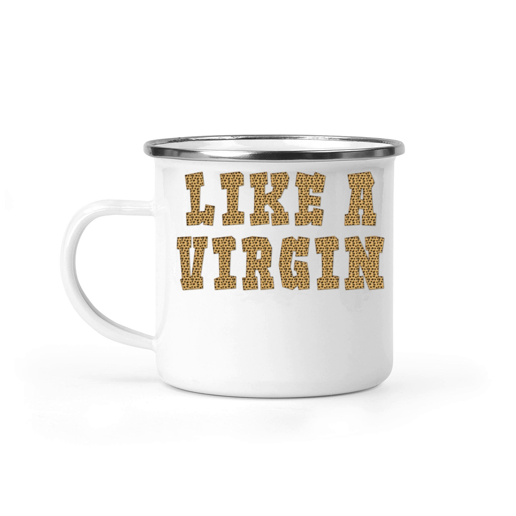 Like a Virgin Leopard Print Camping Mug