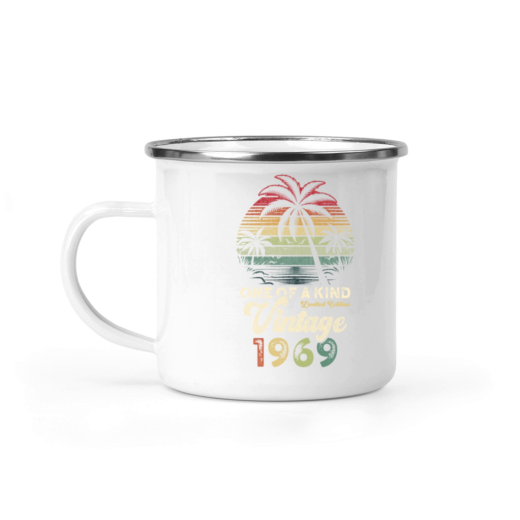 Vintage 1969 Birthday Palm Trees Camping Mug