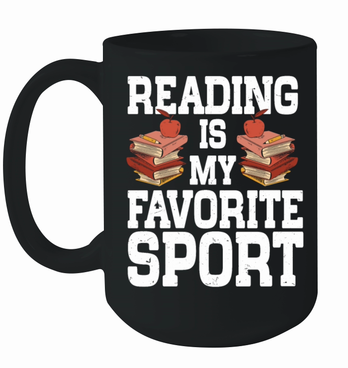 Reading Is My Favorite Sport Bookworm Ceramic Mug