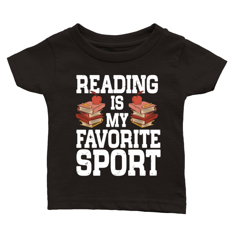 Reading Is My Favorite Sport Bookworm Classic Baby Crewneck T-shirt