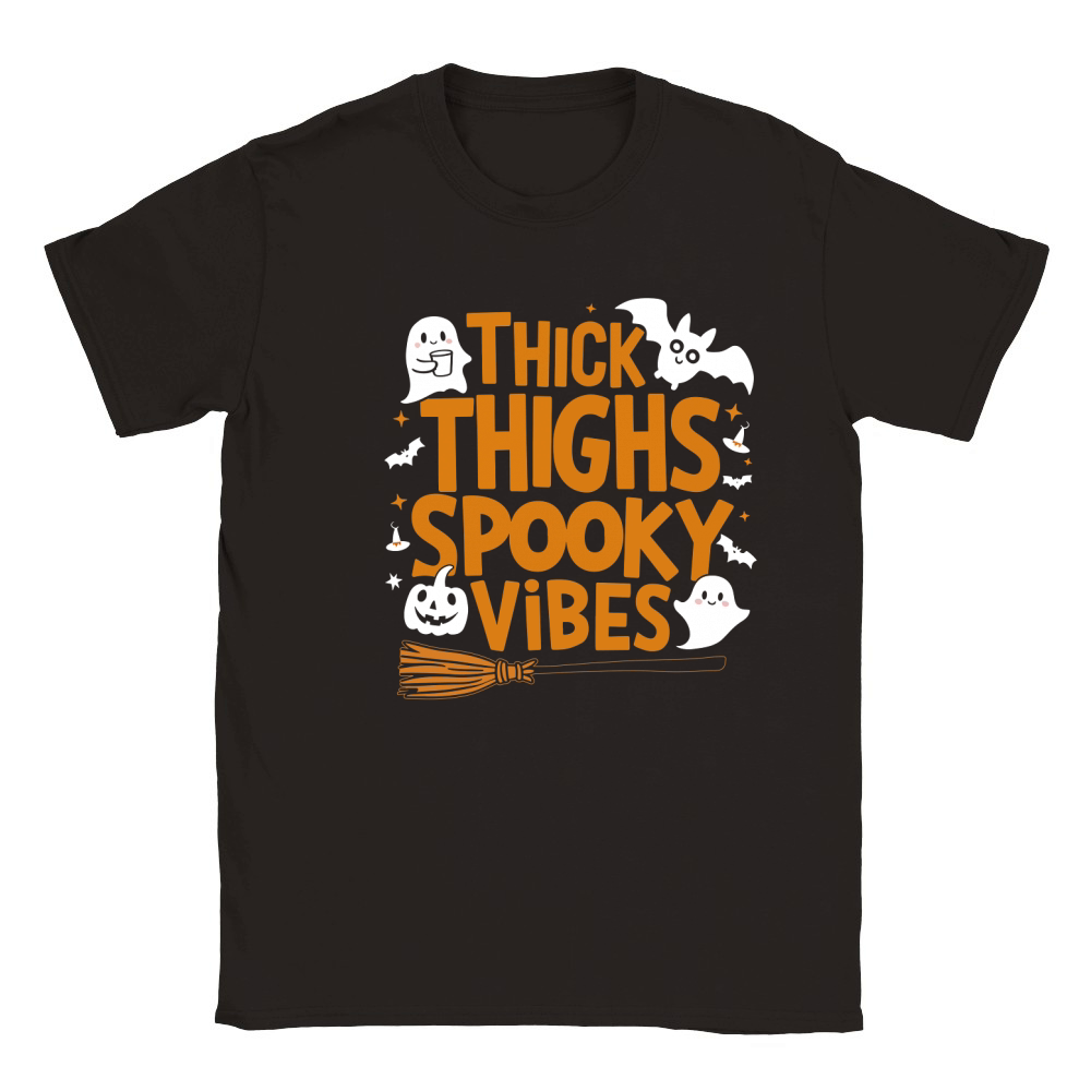 Thick thighs spooky vibes Classic Kids Crewneck T-shirt