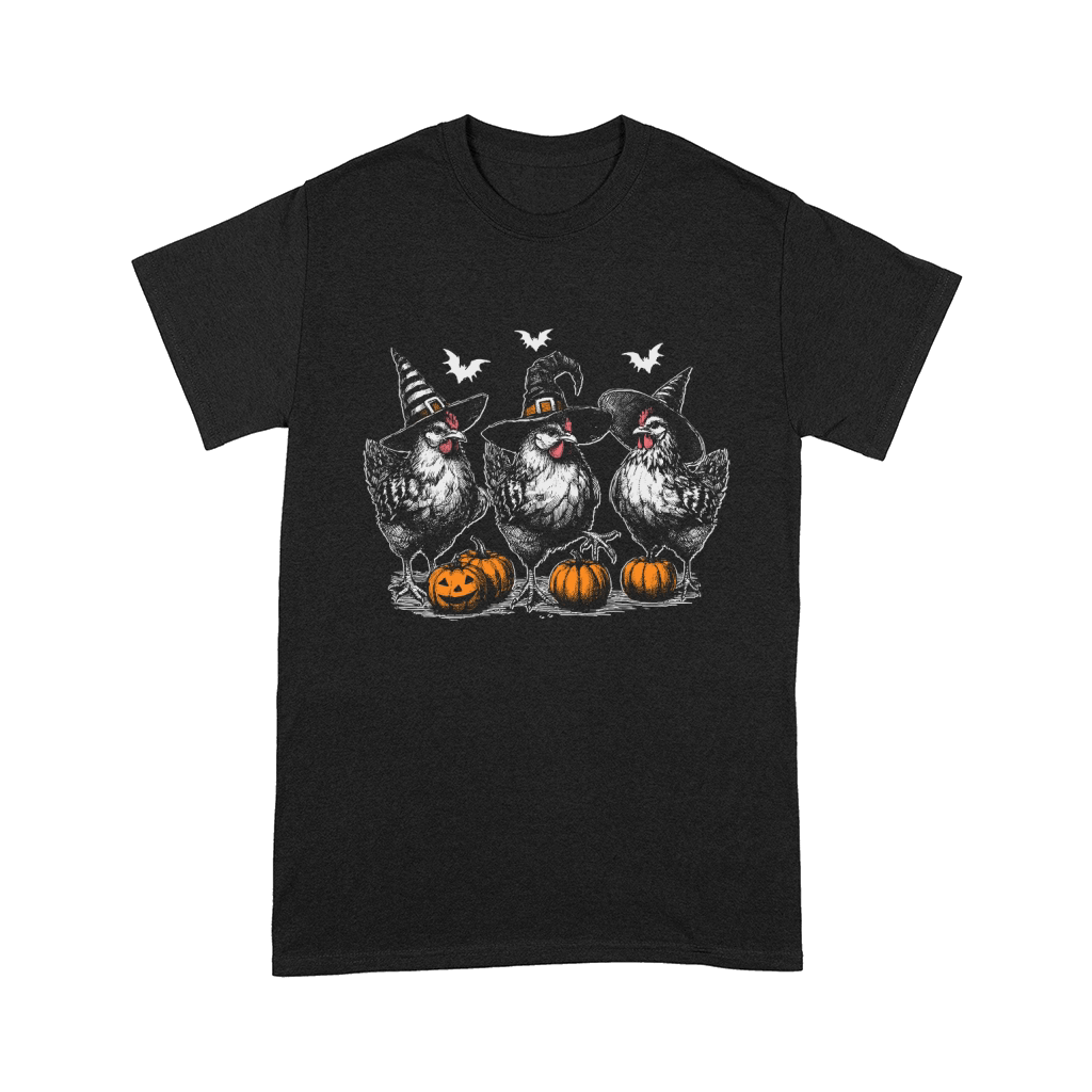 Chicken Witches Funny Halloween D Color Comfort T-shirt