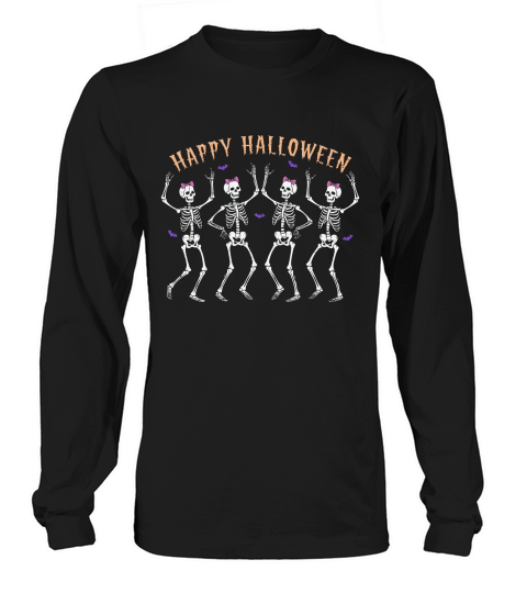 Happy Halloween Skeleton Girls Long sleeved Unisex