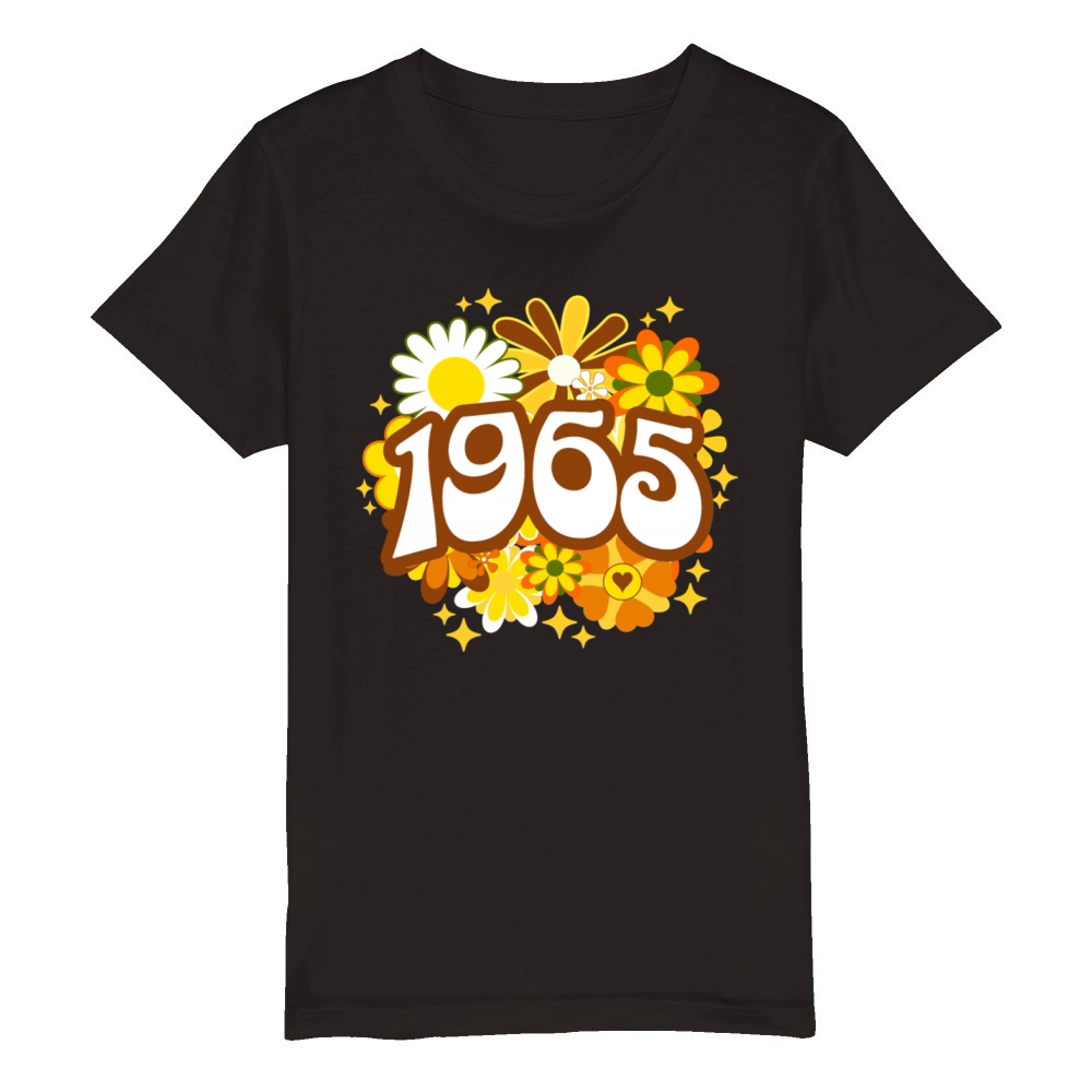 60 Years Vintage 1965 Retro 60th Birthday Woman Organic Kids Crewneck T-shirt