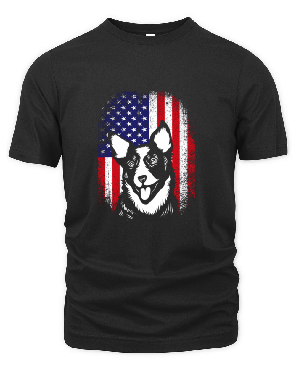 4th Of July Vintage US Flag Australian Cattle Dog Organic Unisex T-shirt