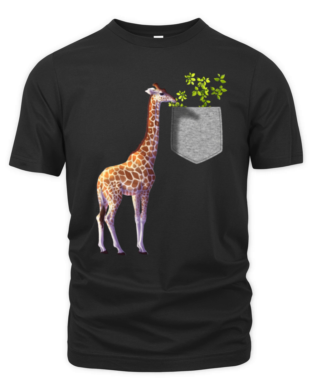 Baboon Monkey Reaching For Banana In Fake Pocket Organic Unisex T-shirt