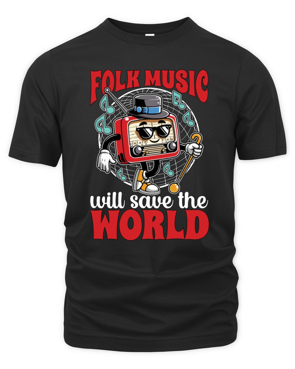 Folk Music Will Save The World Music Enthusiast Organic Unisex T-shirt