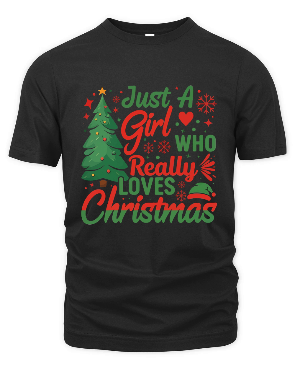 Just A Girl Who Really Loves Christmas Organic Unisex T-shirt
