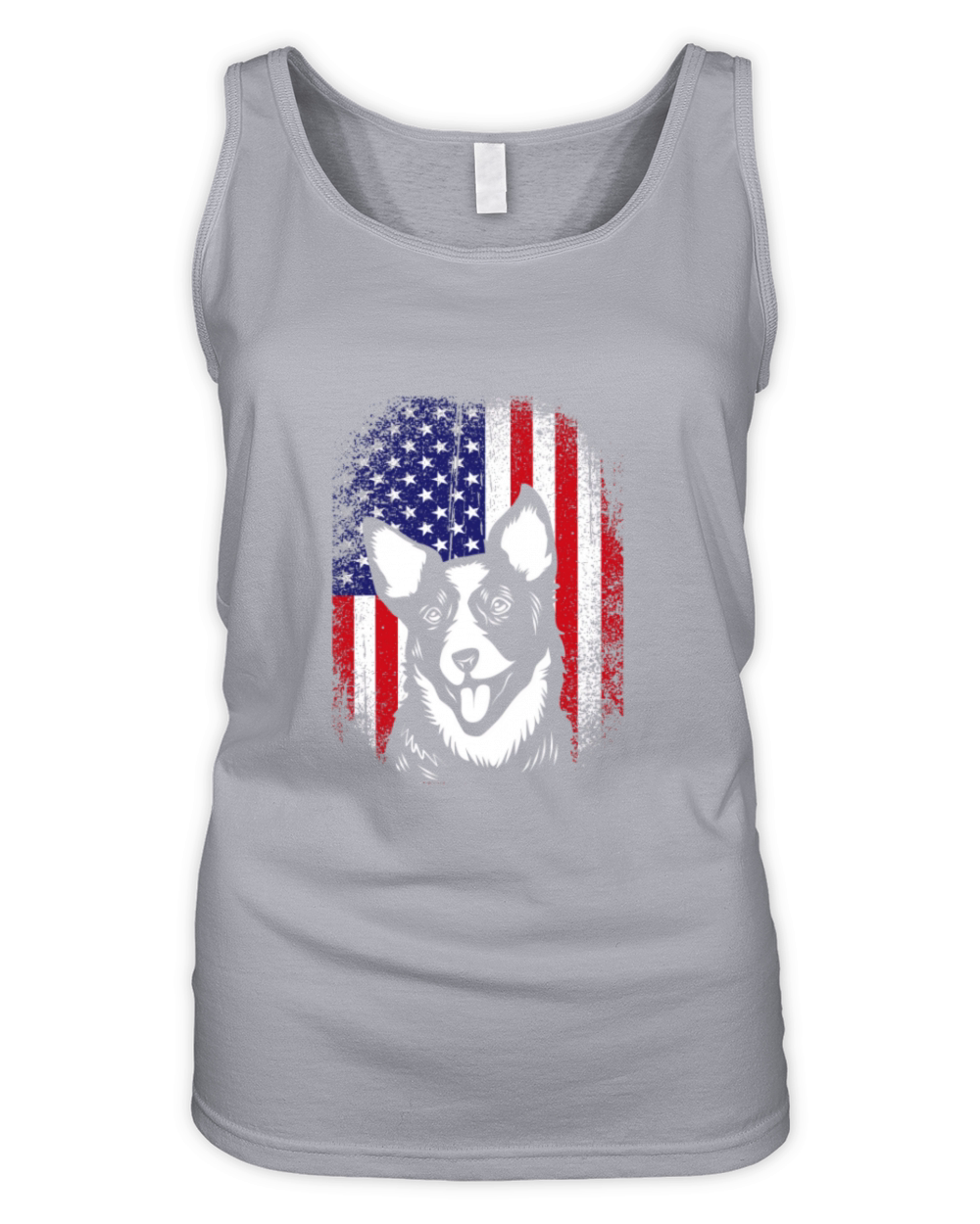 4th Of July Vintage US Flag Australian Cattle Dog Organic Women's Tank Top