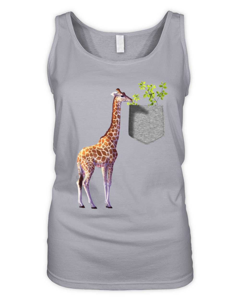 Baboon Monkey Reaching For Banana In Fake Pocket Organic Women's Tank Top