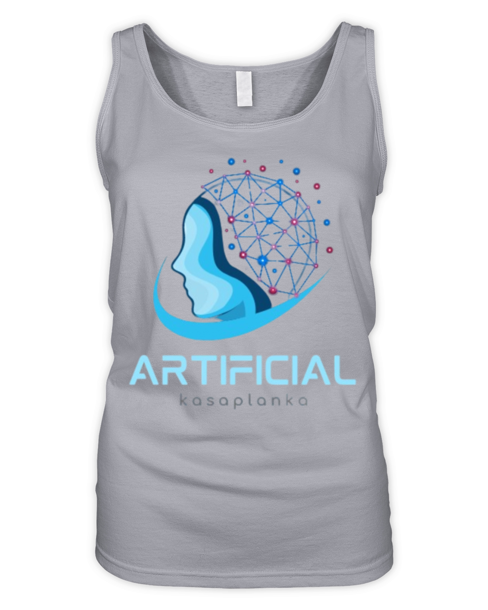 Blue Flat Illustrative Human Artificial Organic Women's Tank Top