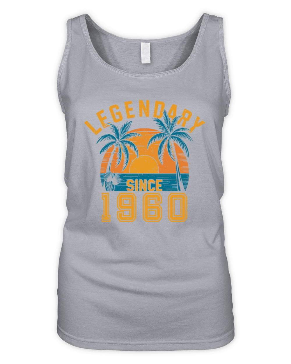Legendary Since 1960 Birthday Sunset Retro Palm Organic Women's Tank Top