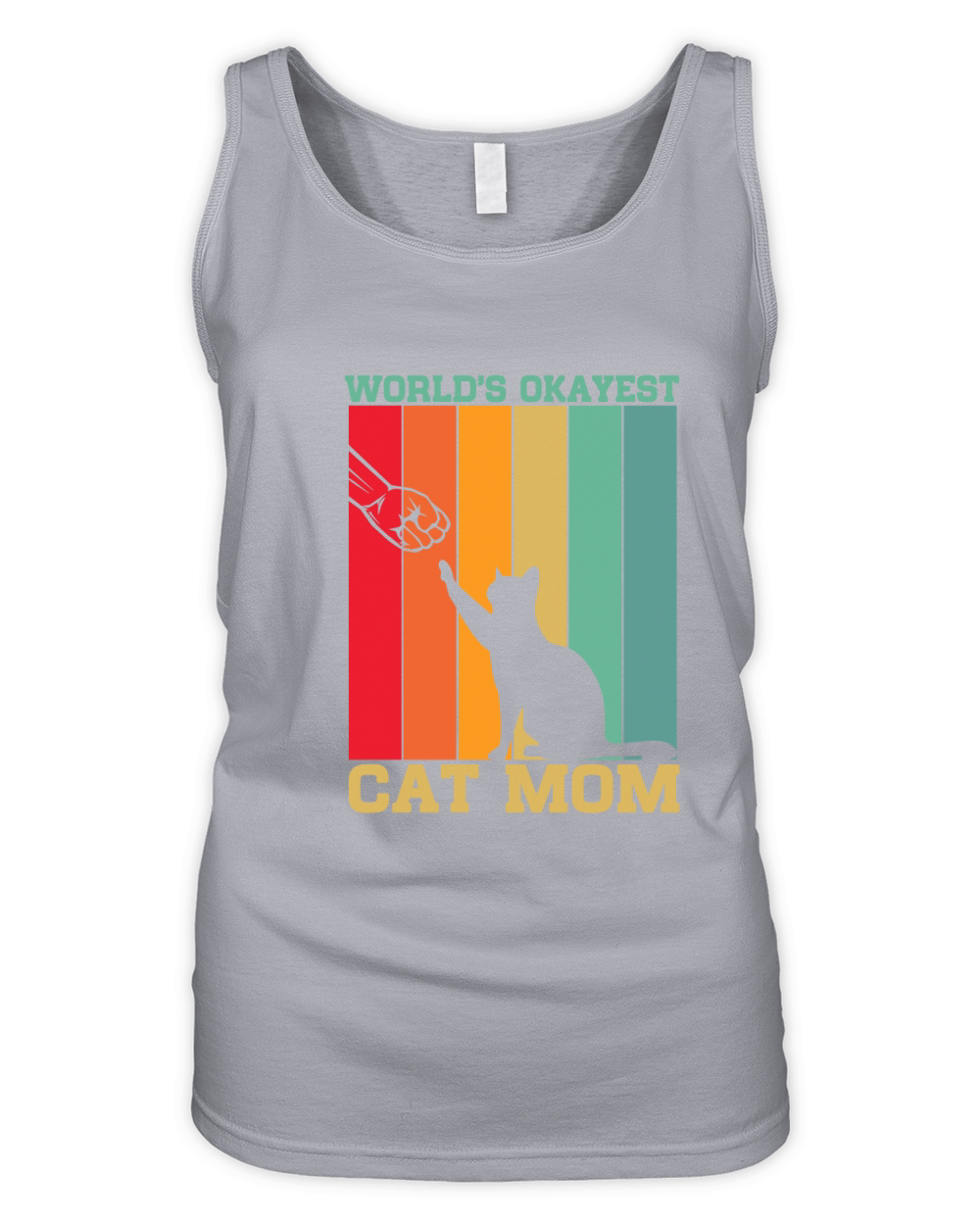 Worlds okayest cat mom 06 Organic Women's Tank Top