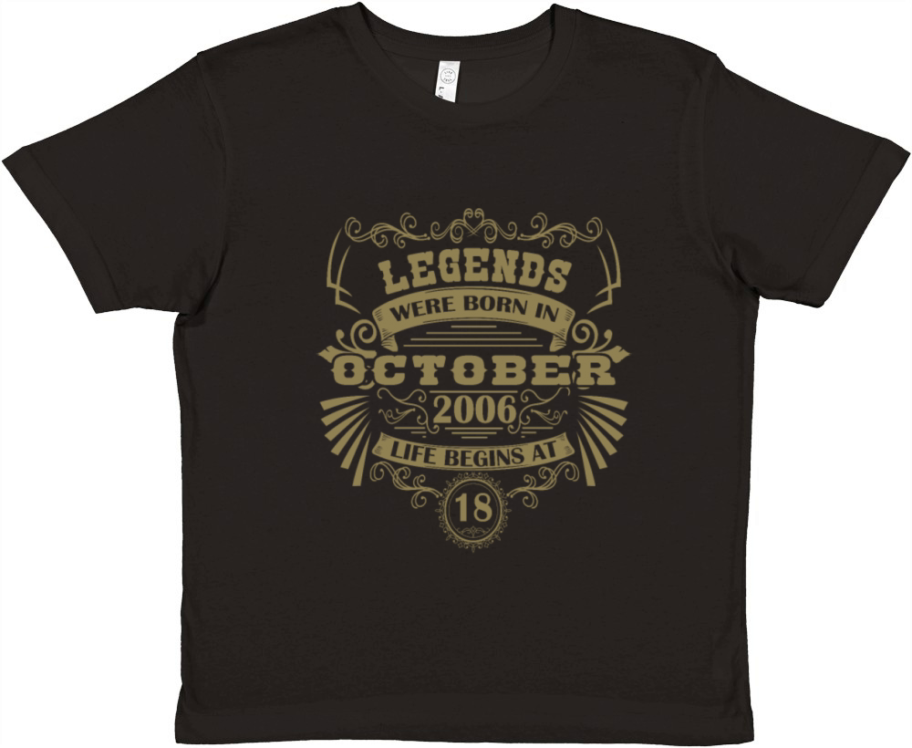18th birthday legends born in October 2006 vintage Premium Kids Crewneck T-shirt