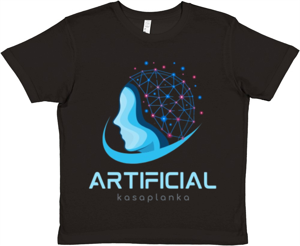 Blue Flat Illustrative Human Artificial Premium Kids Crewneck T-shirt