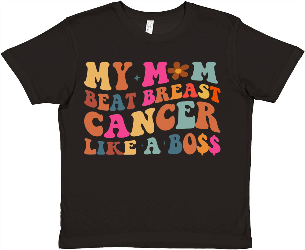 My Mom Beat Breast Cancer Like A Boss Premium Kids Crewneck T-shirt
