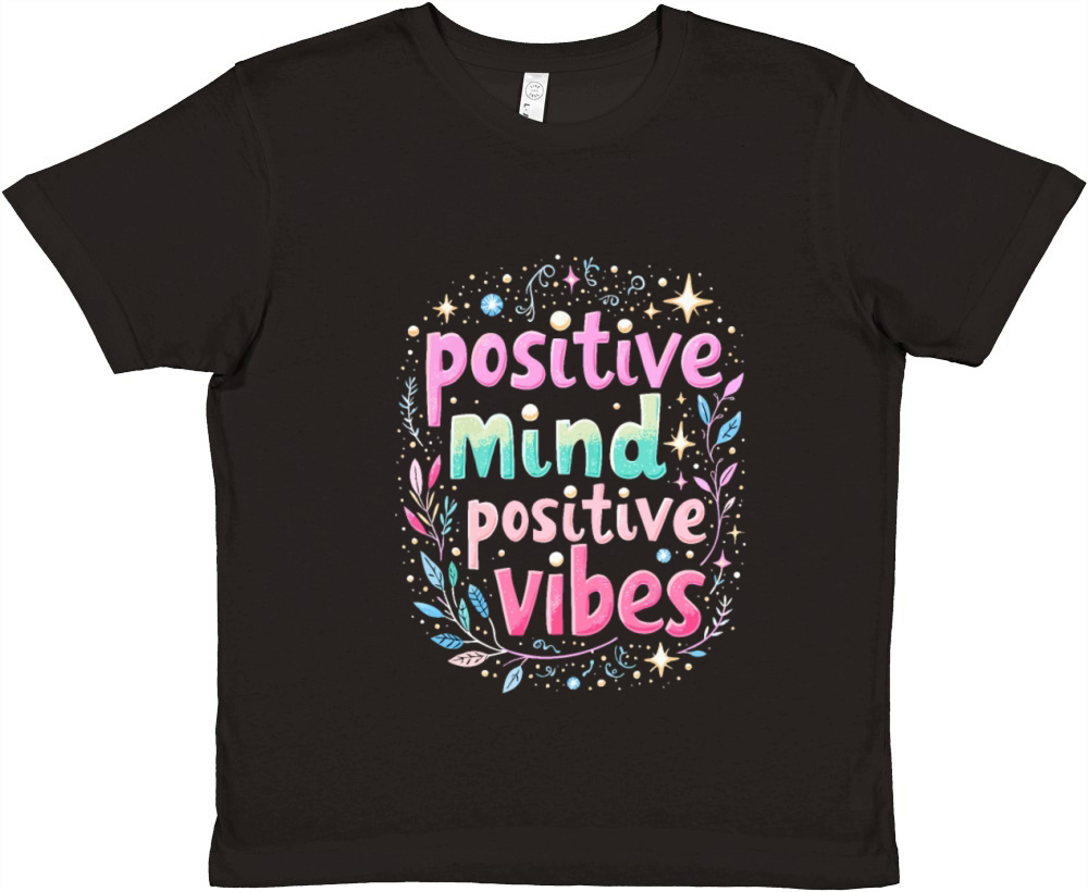 Positive Mind Positiv Vibes - Inspirational Quote Premium Kids Crewneck T-shirt