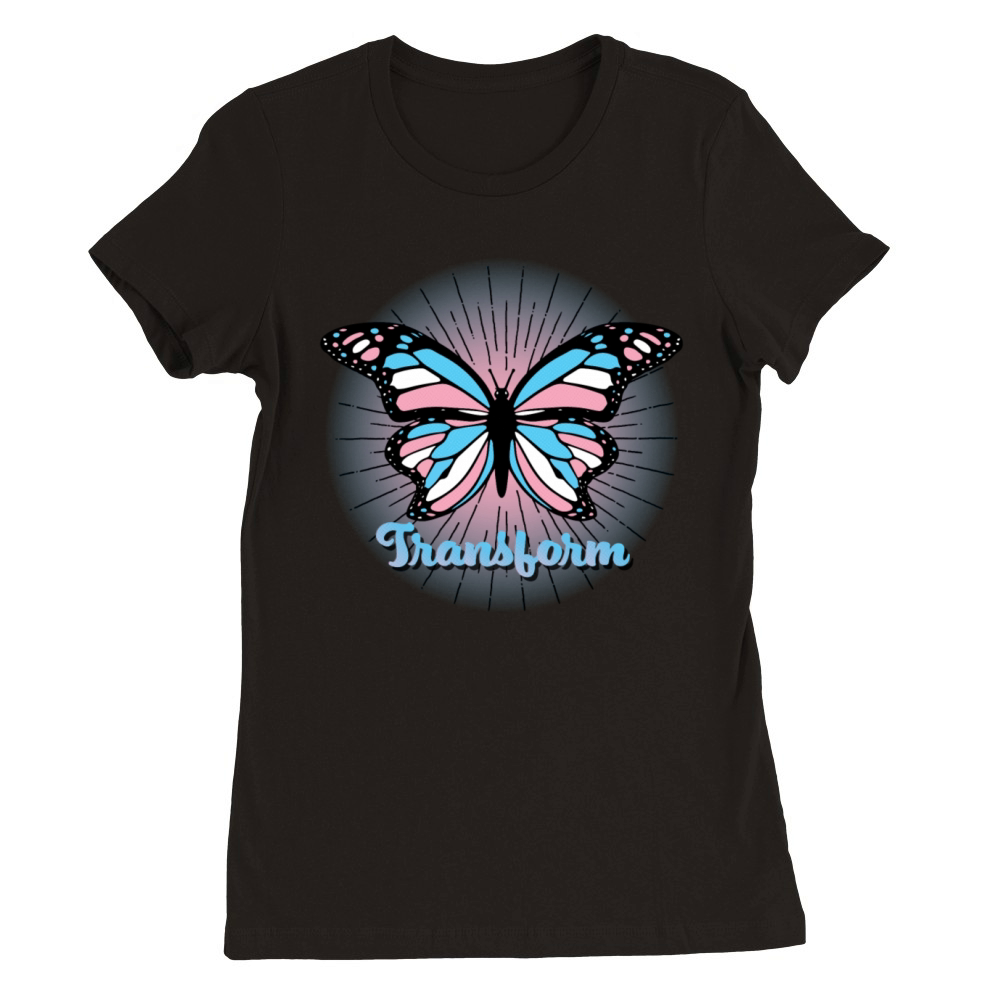 Transform - Transgender Pride Butterfly Design Premium Womens Crewneck T-shirt