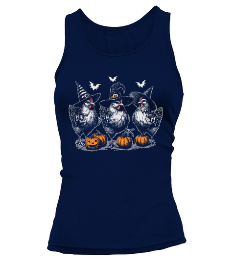 Chicken Witches Funny Halloween D Color Tank top Woman