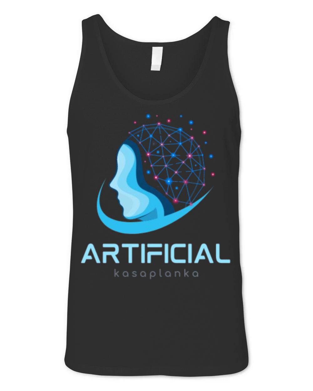 Blue Flat Illustrative Human Artificial Unisex Jersey Tank