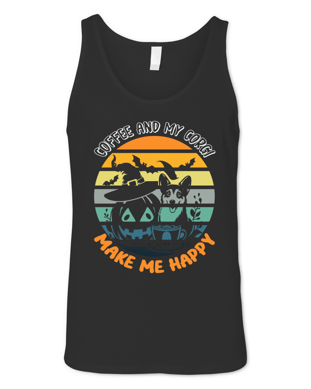 coffee and my corgi make me happy Unisex Jersey Tank