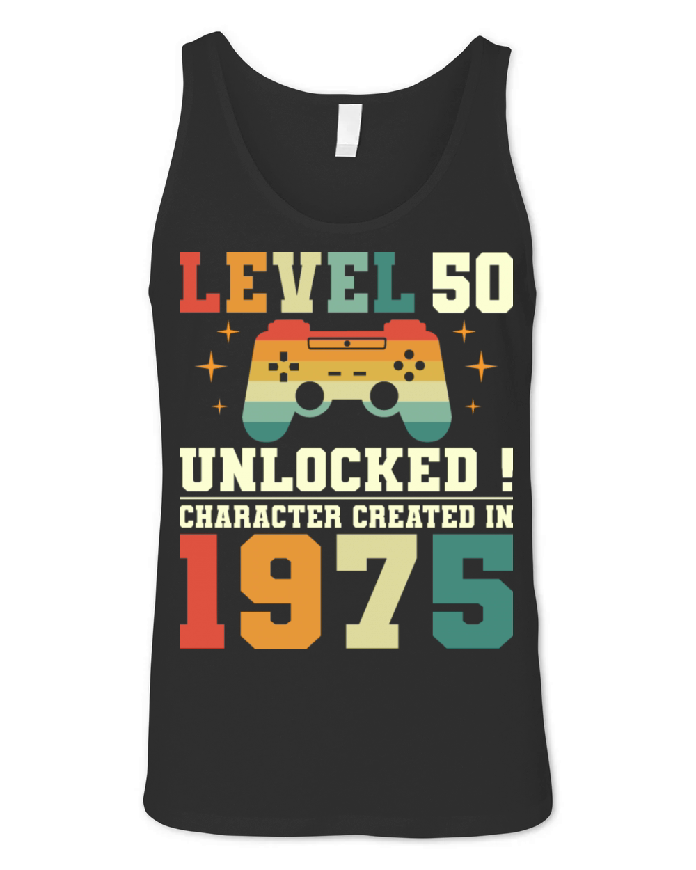 Level 50 1975 50th Birthday Gamer Unisex Jersey Tank