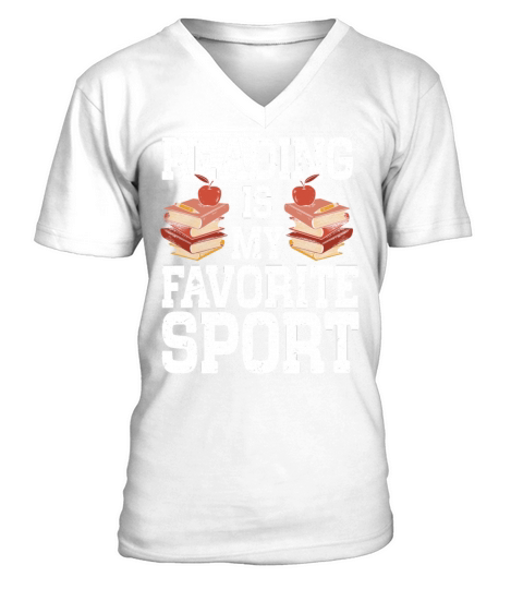 Reading Is My Favorite Sport Bookworm V-Neck T-shirt