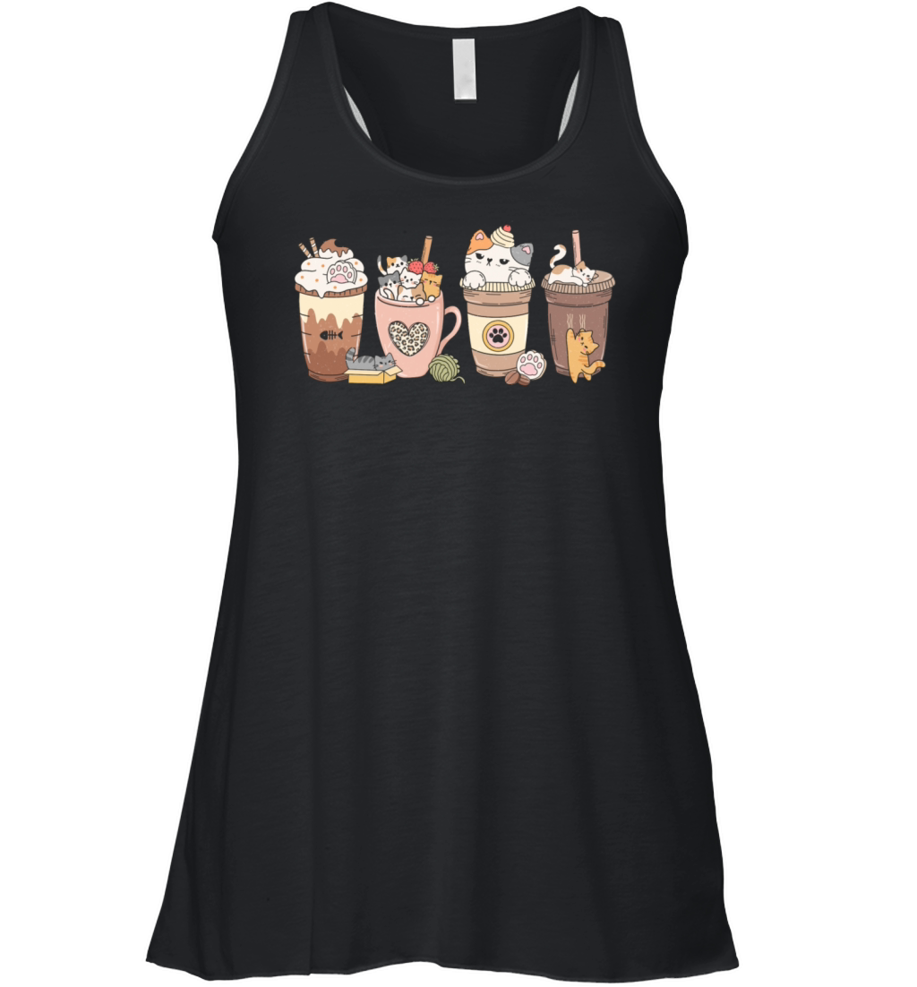 Cat Coffee Quote Women's Flowy Tank Top