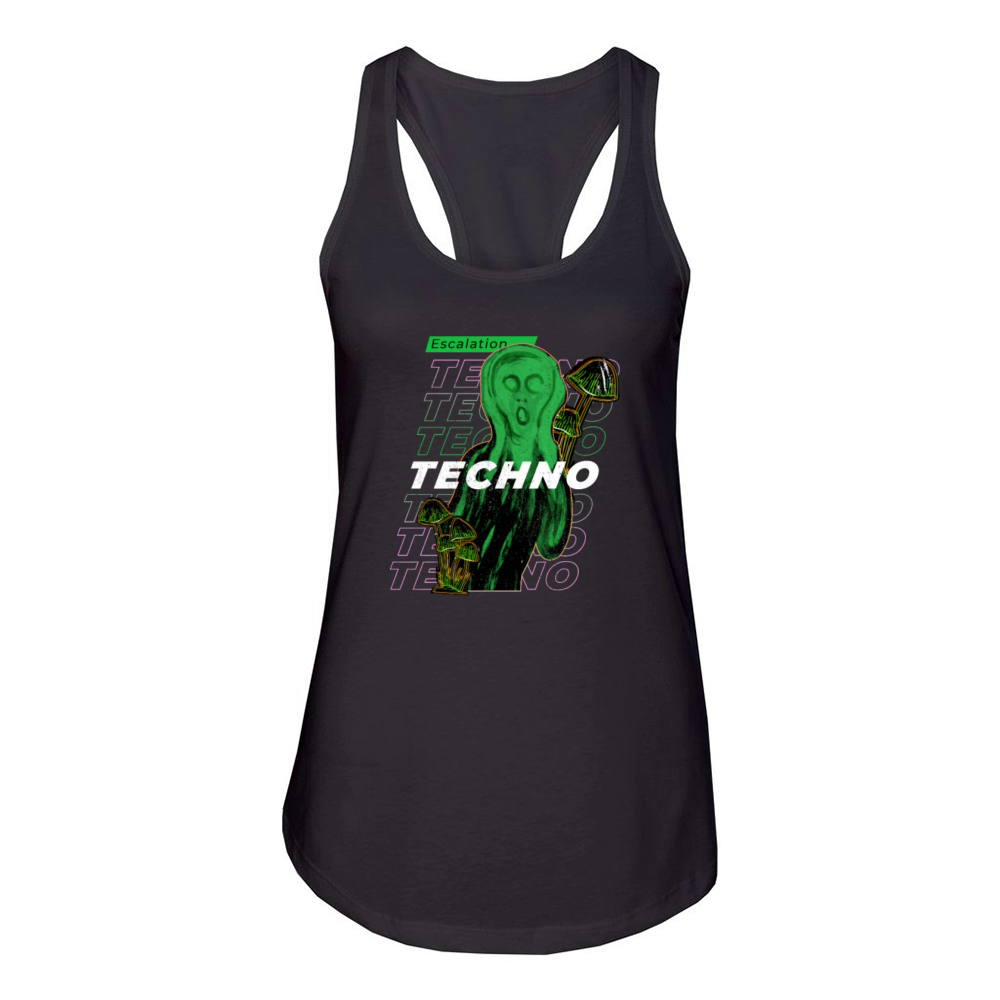 Hardcore Rave Music Raver 90s EDM DJ Rave Women's Racerback Tank