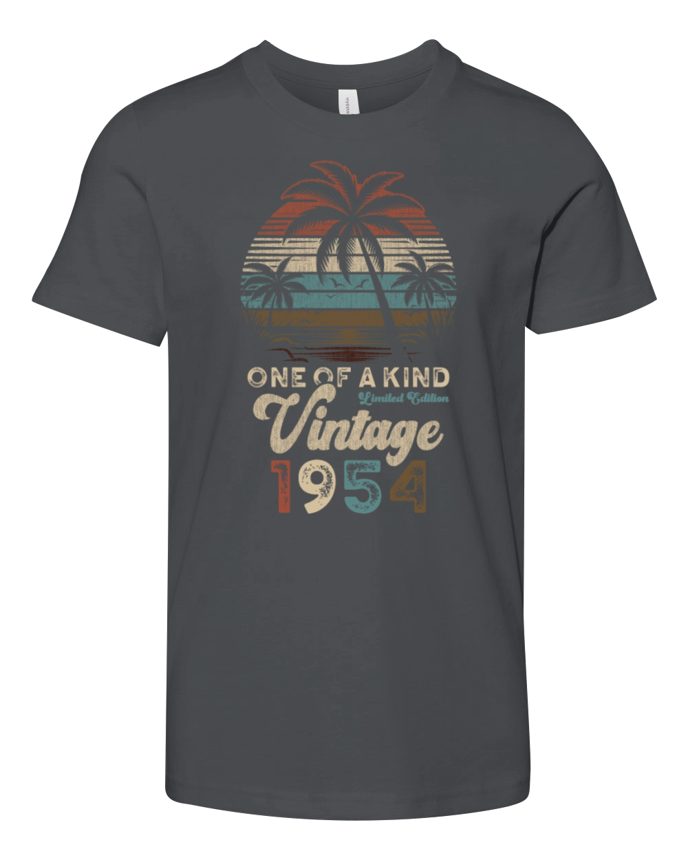 Vintage 1954 Birthday Palm Trees Youth Unisex Jersey Tee