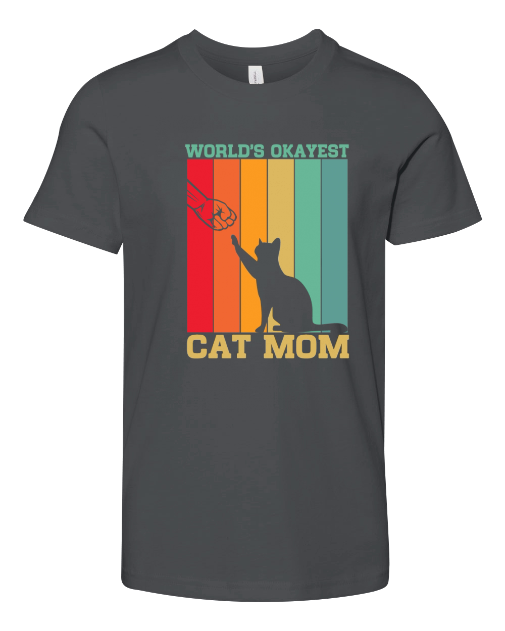 Worlds okayest cat mom 06 Youth Unisex Jersey Tee